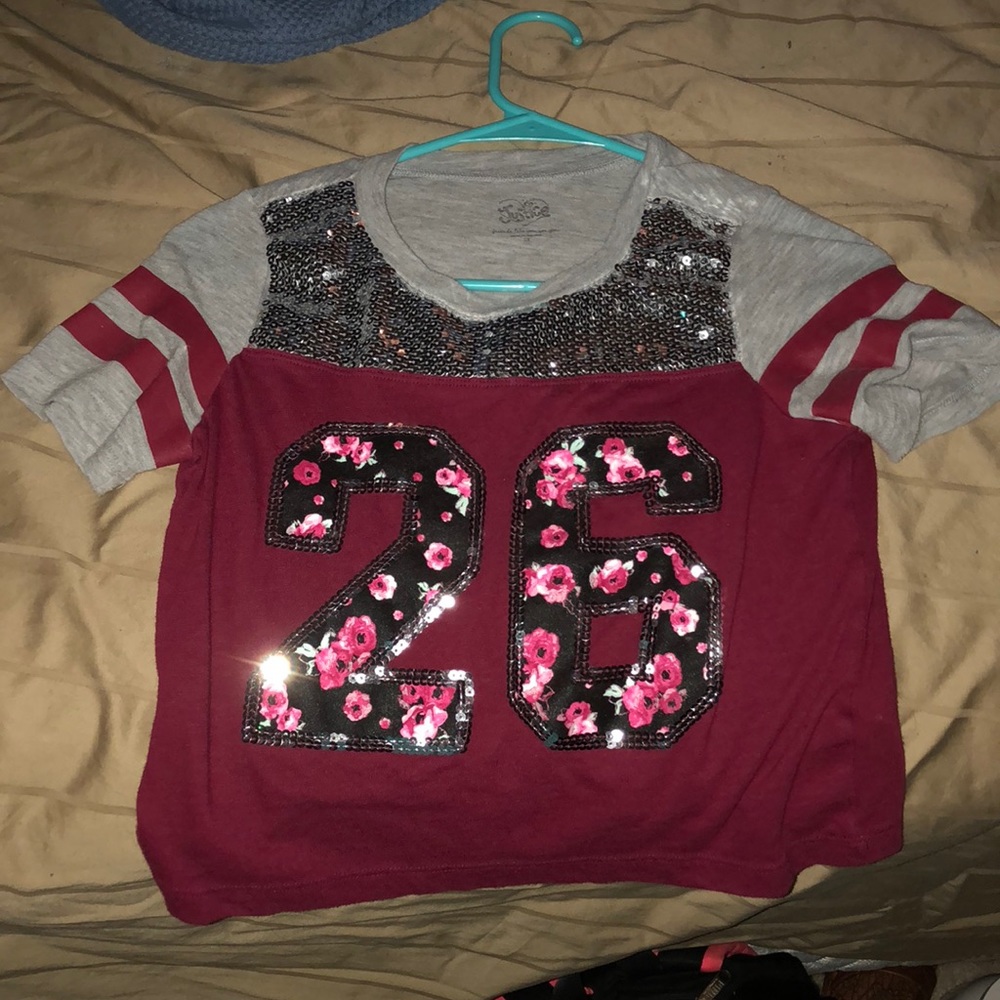 JUSTICE FLORAL NUMBER T-SHIRT — GIRLS